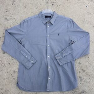 Allsaints Gray Ram Logo Asur L/S Men's Button Front Size XL